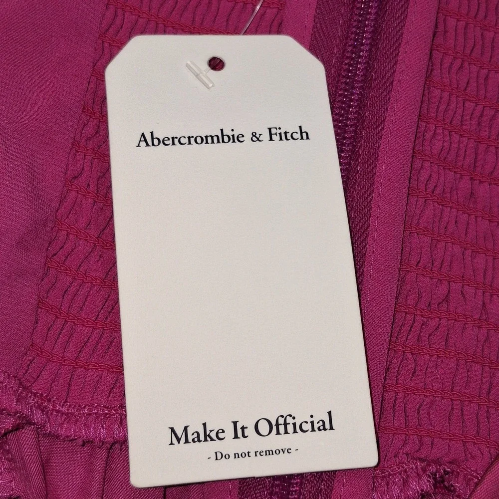 NWT Abercrombie & Fitch Camille High Slit Magenta Satin Maxi Dress RSP $140 L